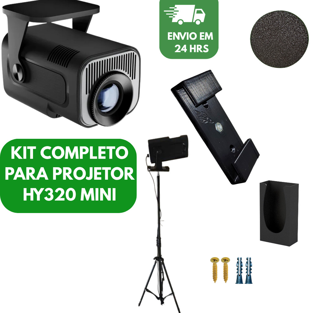 Kit Completo p/ Projetor HY320 Mini  Com Suportes 