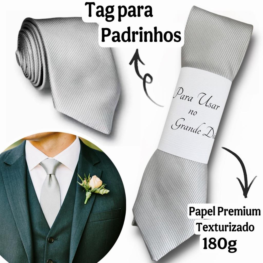 Kit 5 a 20 Gravatas Prata Cinza Claro para Padrinh