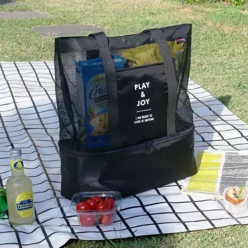 Bolsa Praia Com Compartimento Cooler Térmico Para