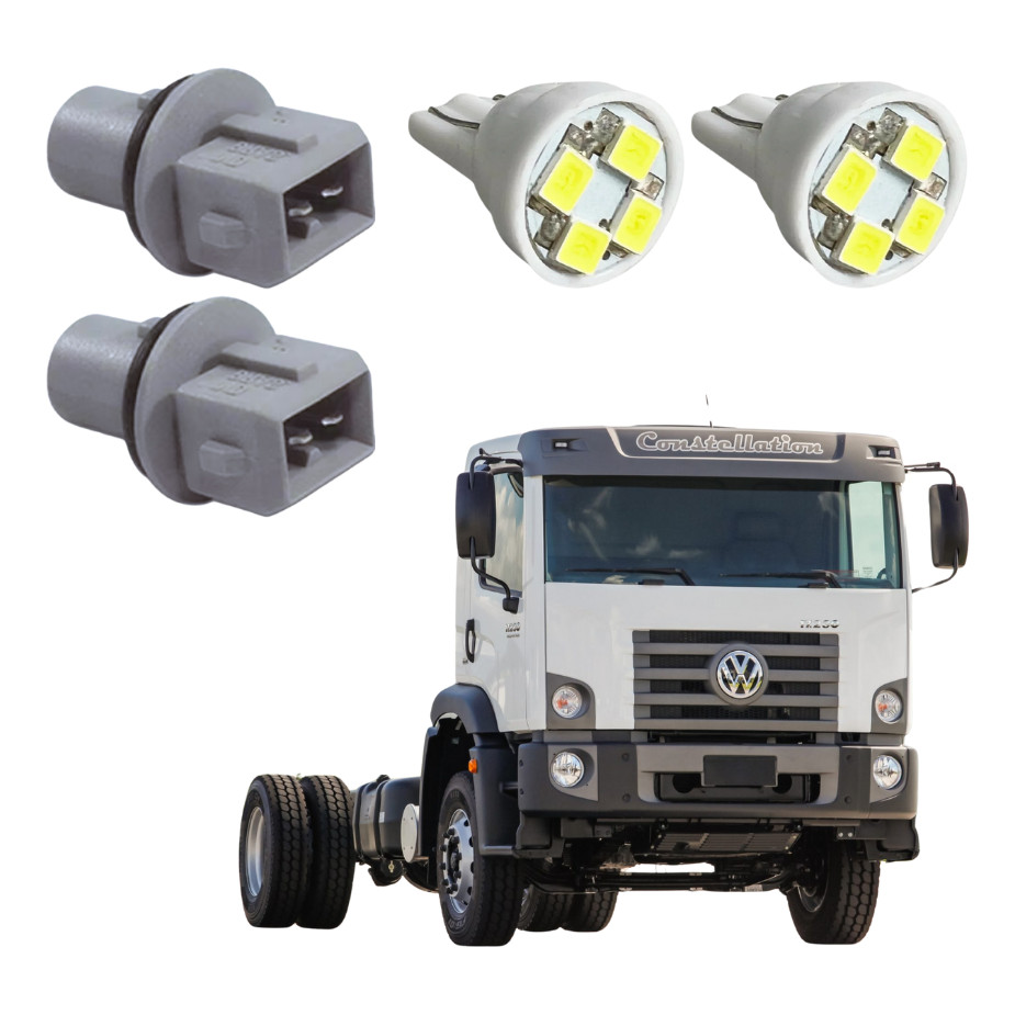 2soquete + 2lâmpada T10 Led Lanterna Vw Constella