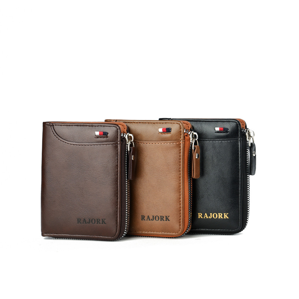 Carteira Masculina Porta-Cartões Vintage Com Zíp