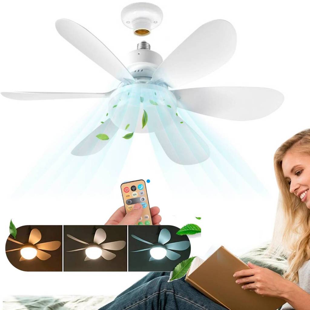 Kit1-4 Ventilador Lâmpada De Teto LED Silencioso,