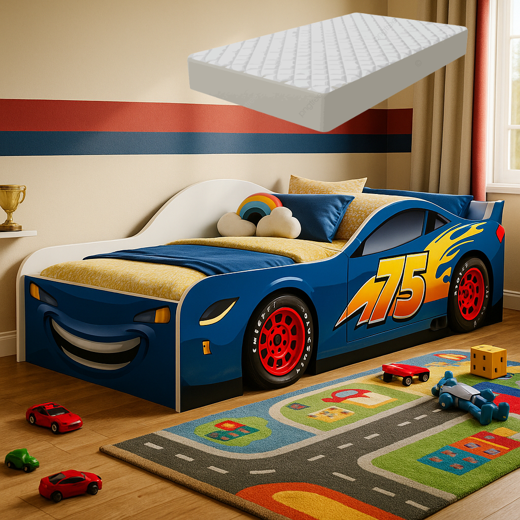 Cama Infantil Cama Carro McQueen com Colchão Para
