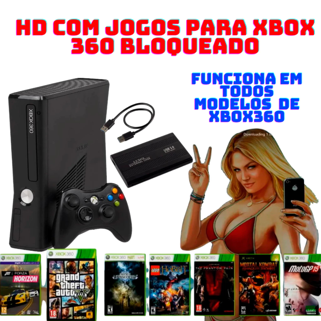 HD COM JOGOS PARA XBOX 360 BLOQUEADO