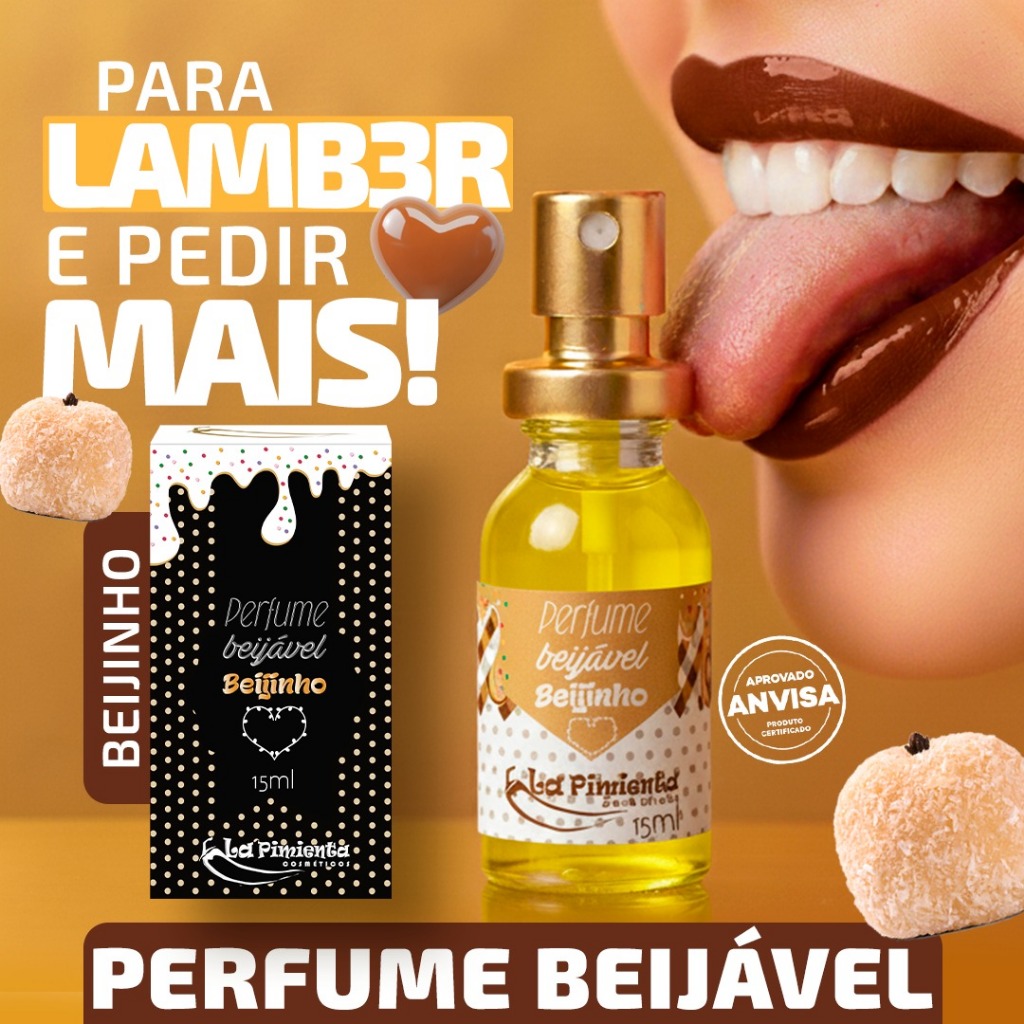 PERFUME BEIJÁVEL  TEU CHEIRO VIRA TESÃO NA BOCA