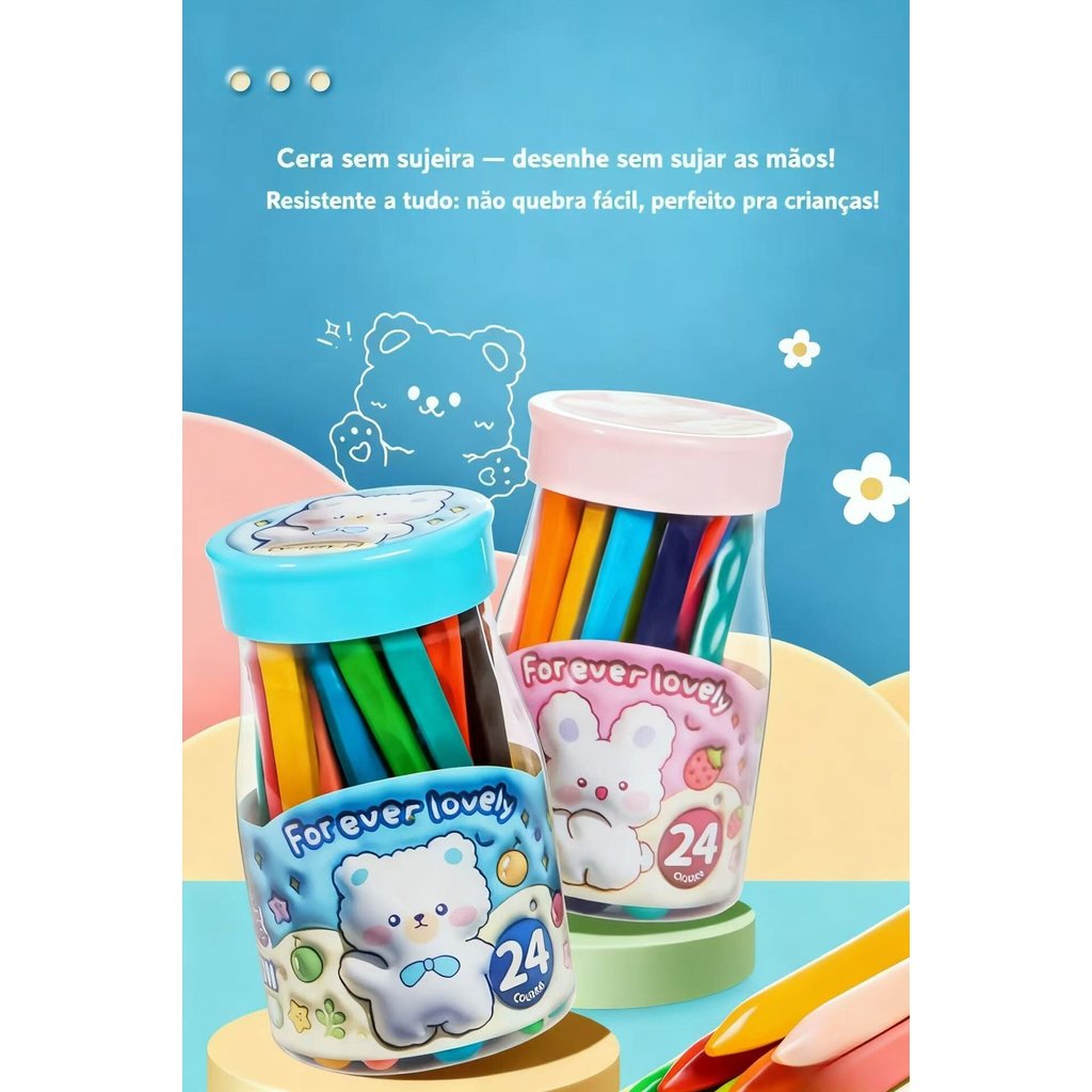 Giz De Cera Plástico Triangular  Lápis Crayons 1