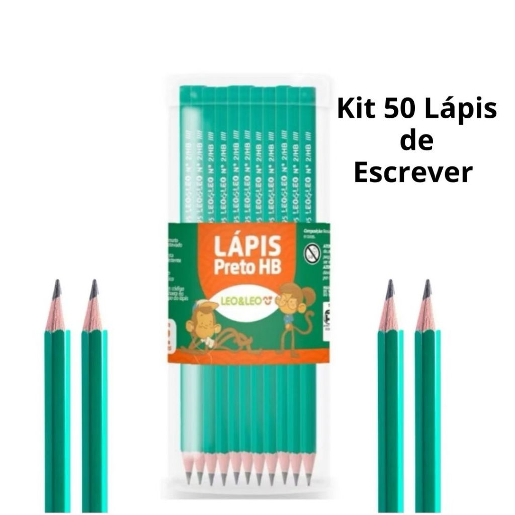 Kit 50 lápis de Escrever N.2 Preto Mais Barato 50