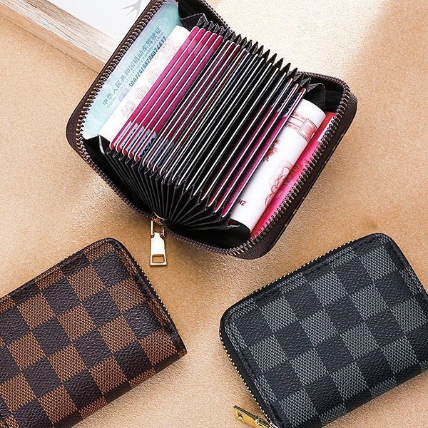 Carteira Porta Cartões De Couro PU  Bolsa Para Ca