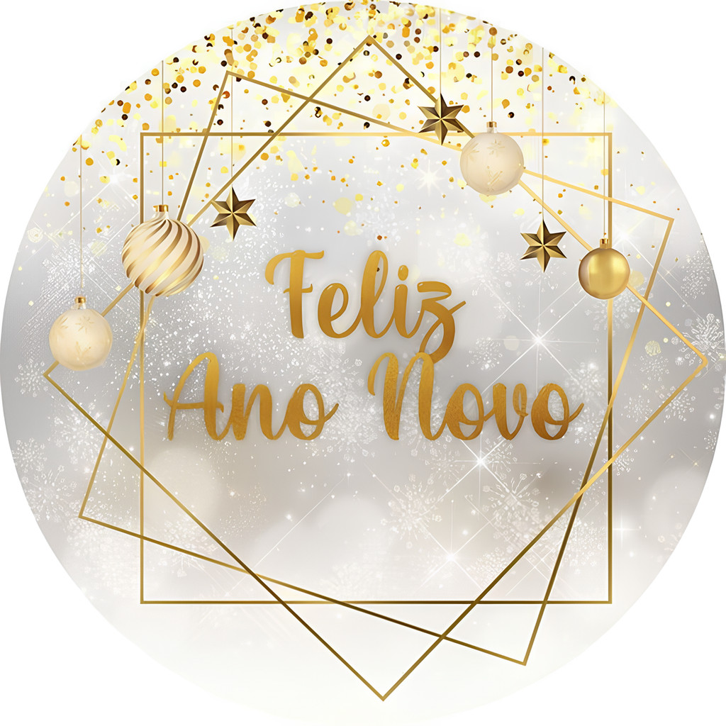 Painel Redondo Ano Novo | Festa Fim de Ano | Tecid