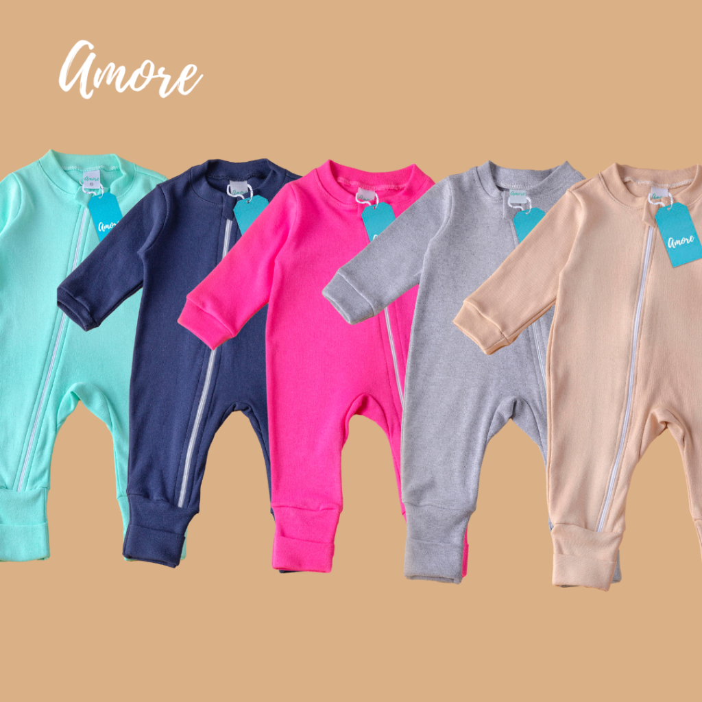 Macacão de Bebê Liso Sortido Vira Pé – Su