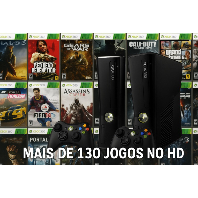 XBOX 360 COM MAIS DE 130 JOGOs+EMULADORES DE SUPER