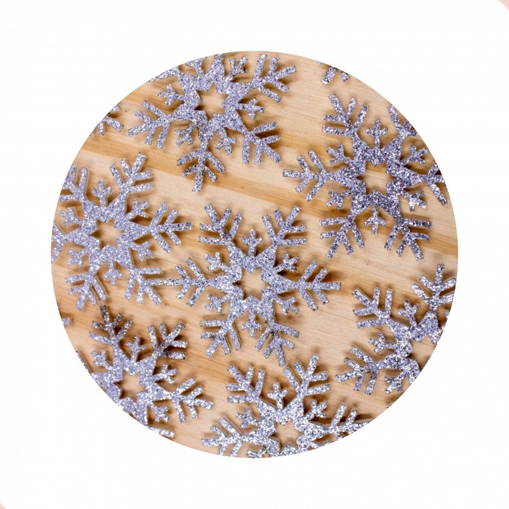 Floco De Neve Glitter 40mm Em Poliester Com 100 Pe