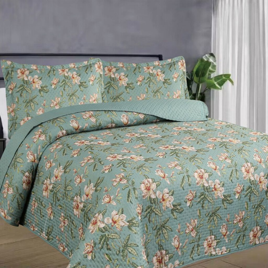 Kit Colcha Estampada Dupla Face Cobre leito Super 