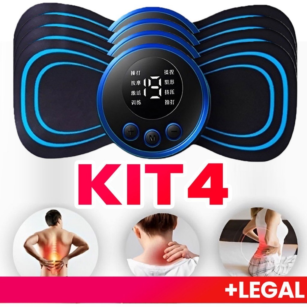 KIT Mini Massageador EMS Estimulador Elétrico De 