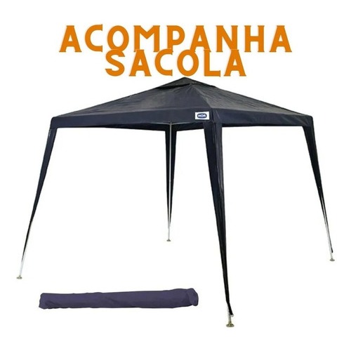 Tenda de Praia Mor Gazebo Azul Polietileno 3×