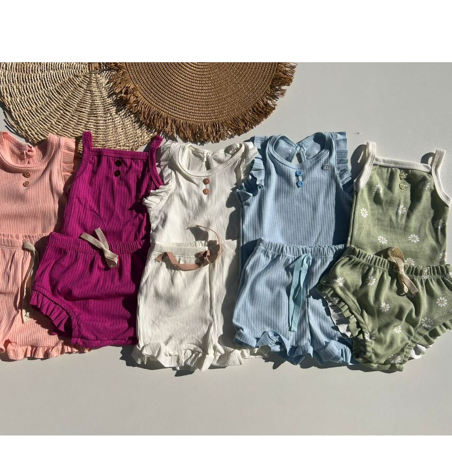 Kit 4 pecas, Conjunto VALENTINA fru fru menina beb