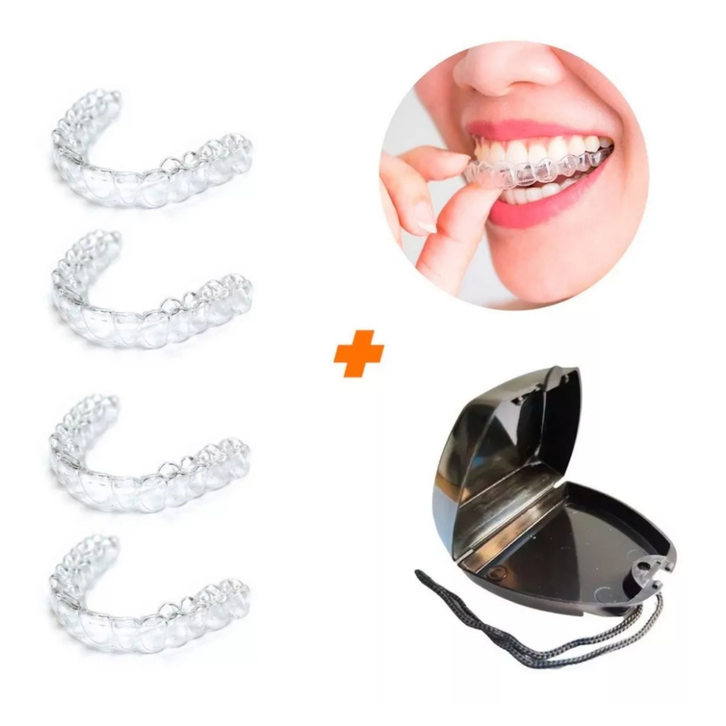 4 Placas Silicone Moldável Aparelho Inferior e Su