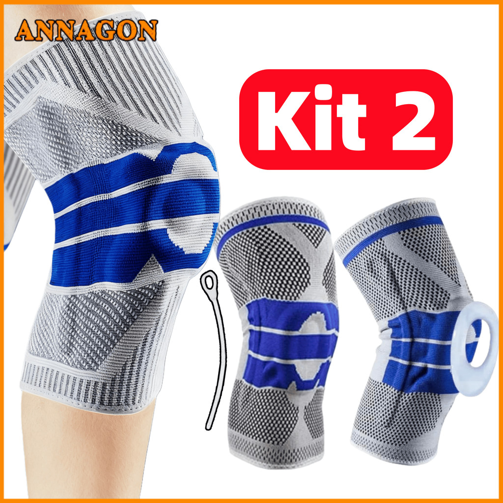 Kit 1/2 Joelheiras Ortopédicas 3D com Silicone e 