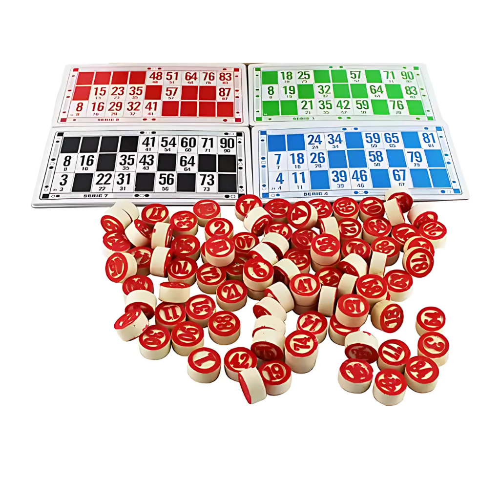 Jogo Bingo Vispora Cartelas e Números em Madeira