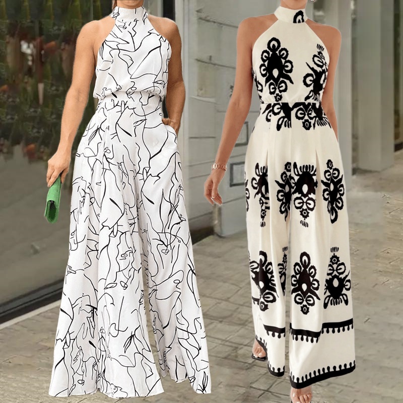 Macacão Longo Feminino Elegante Para Férias Com 