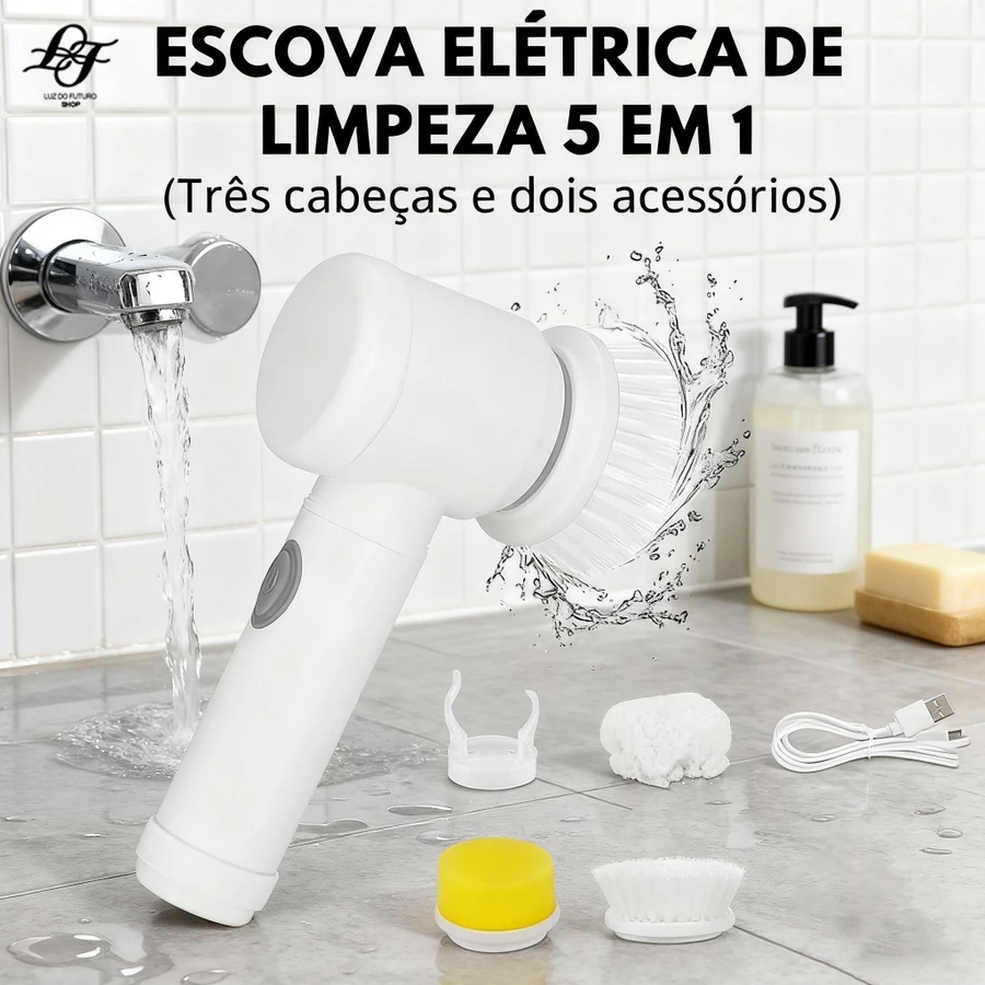 Escova de Limpeza Elétrica 5 em 1: A Solução Co
