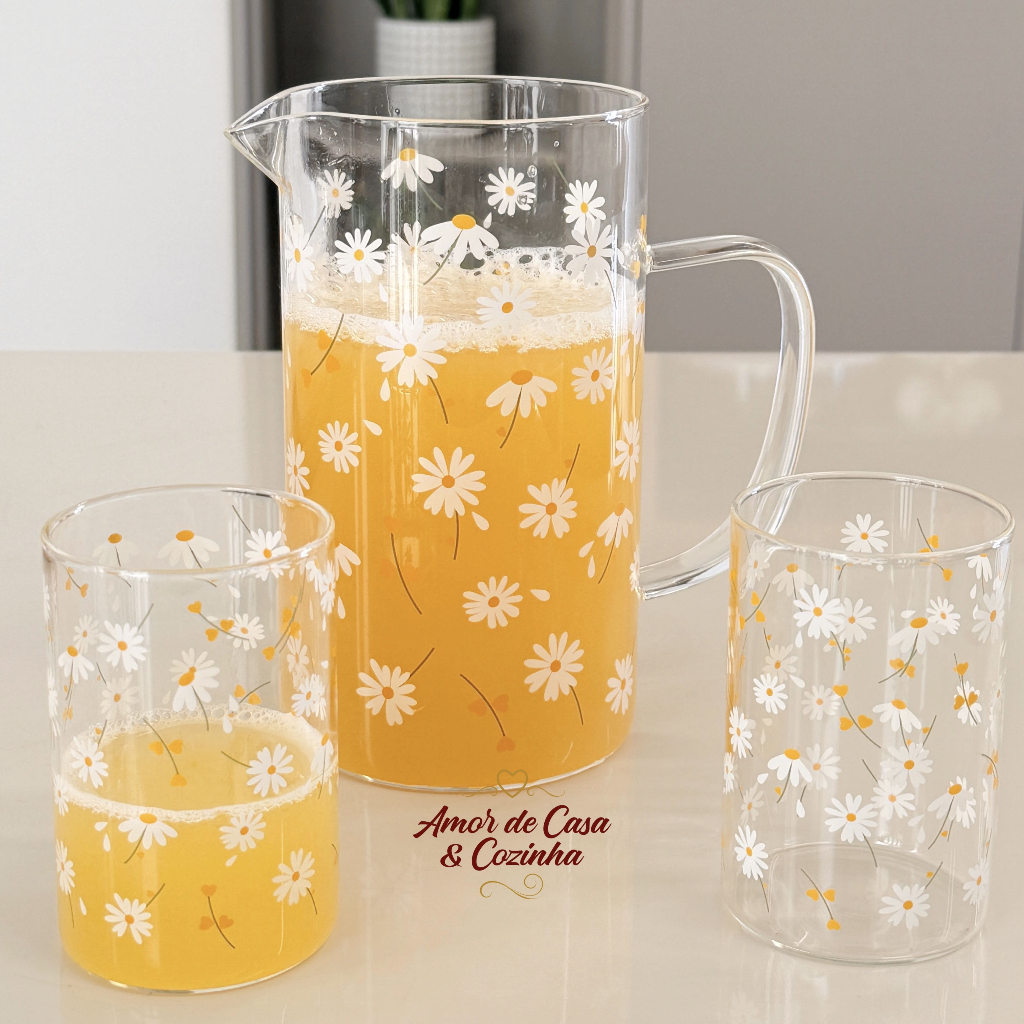 JARRA OU COPO CONJUNTO OU AVULSO  DE VIDRO MARGARI