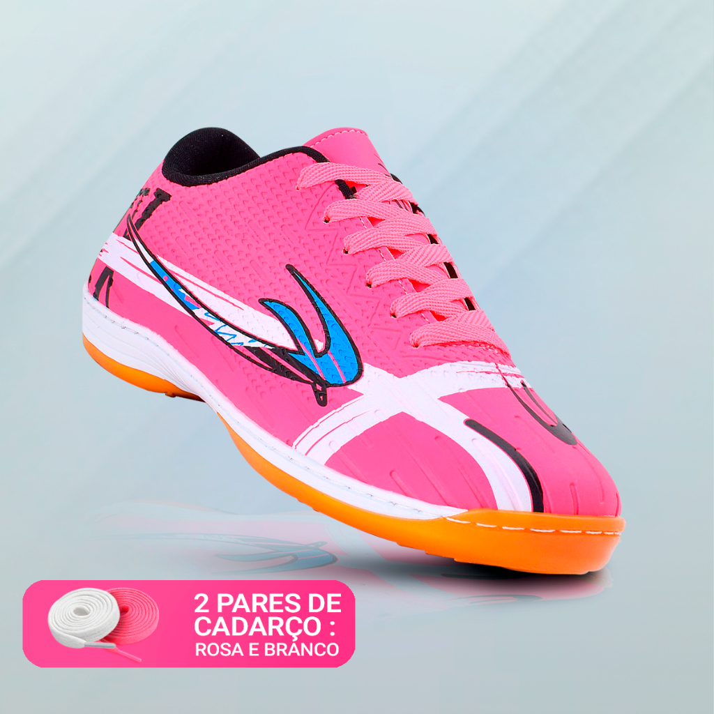 Chuteira de Futebol Rosa Masculina e Feminina Futs