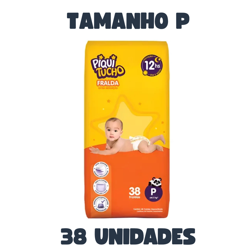 Fralda Infantil Piquitucho 38 Unidades – Tam