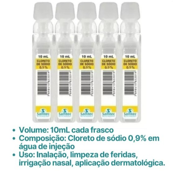 kit Soro Fisiológico Cloreto de sódio 0,9% 10ml 