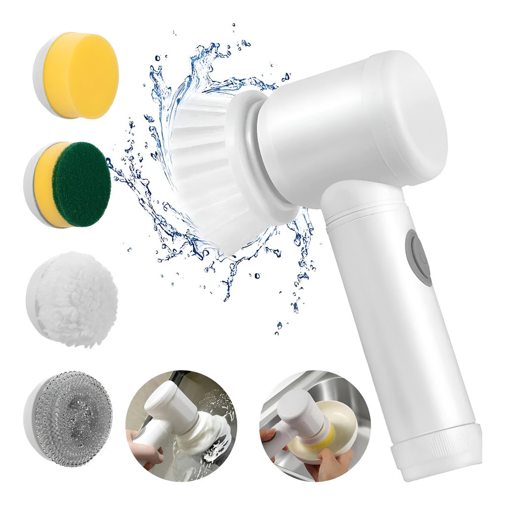 Escova Limpeza Elétrica Giratória Multifuncional