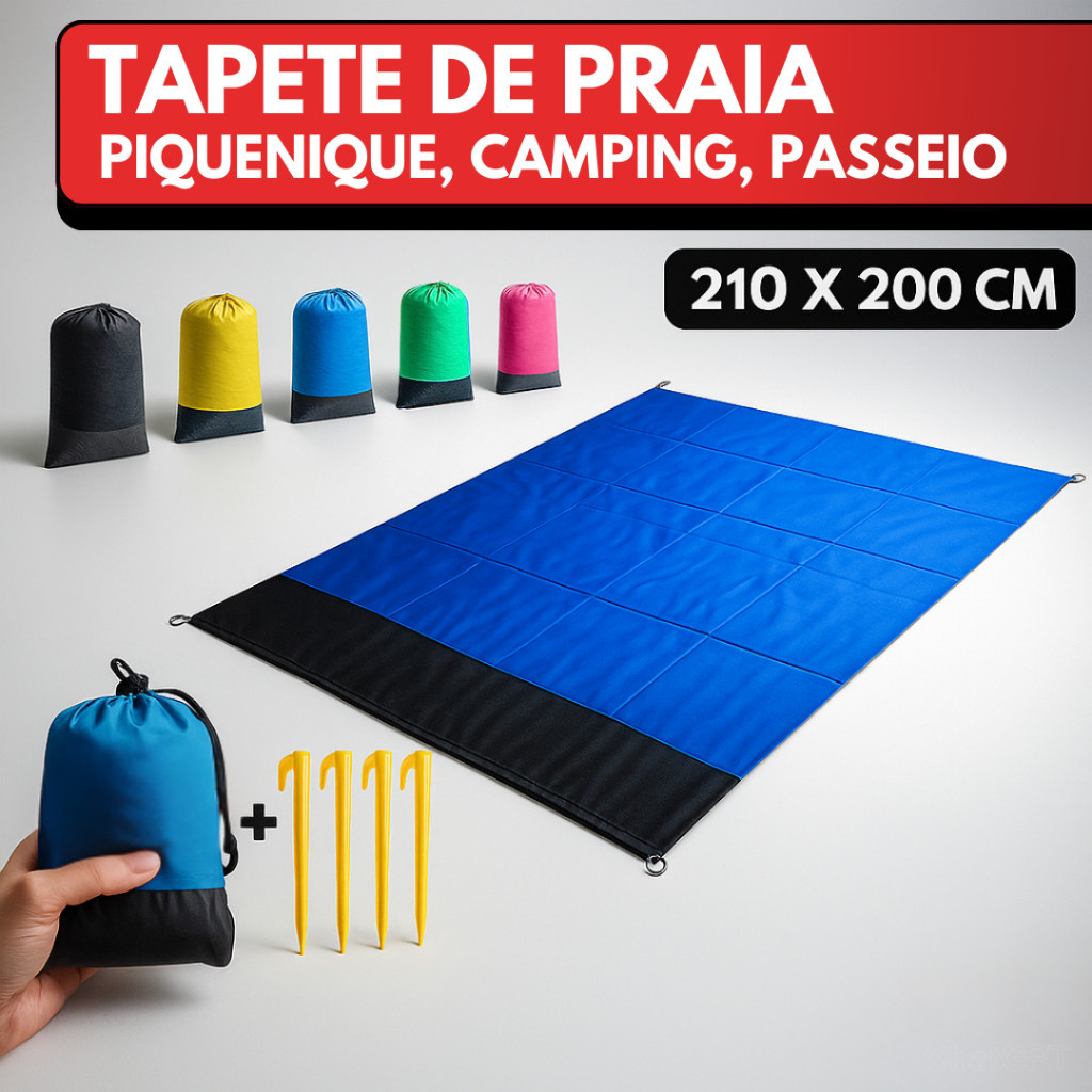 Tapete Impermeável Para Praia E Piquenique | 210x