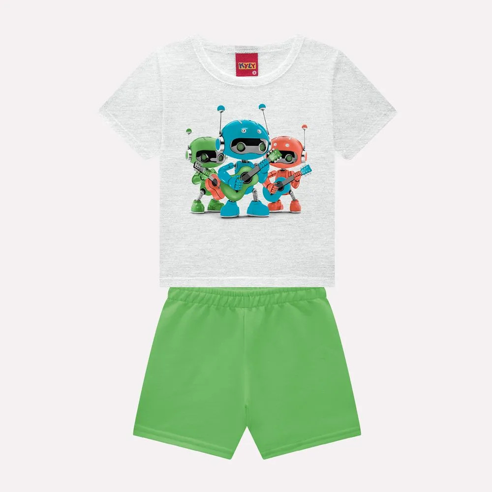 Conjunto Menino formiga Robô Em Algodão Kyly
