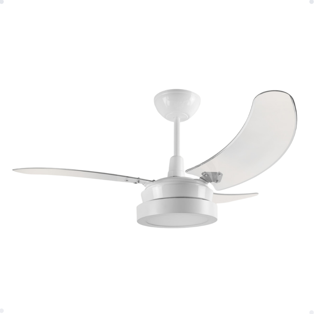 Ventilador De Teto Buzios Max Led 3 Pás Transpare
