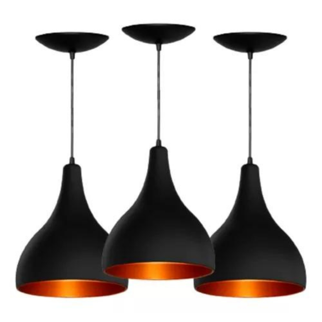 Kit 3 Pendente de Luminária Modelo Gota para Cozi