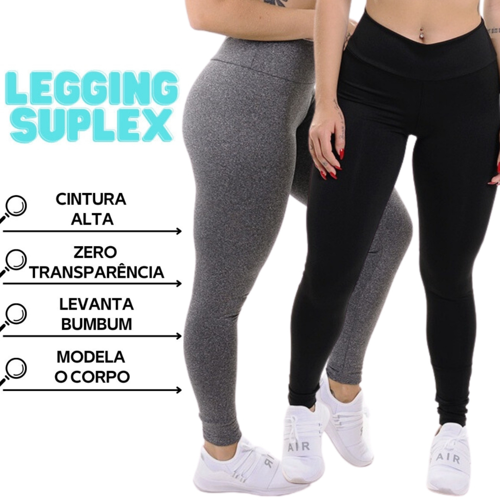 Calça Legging Feminina Cintura Alta Leg Suplex Gr