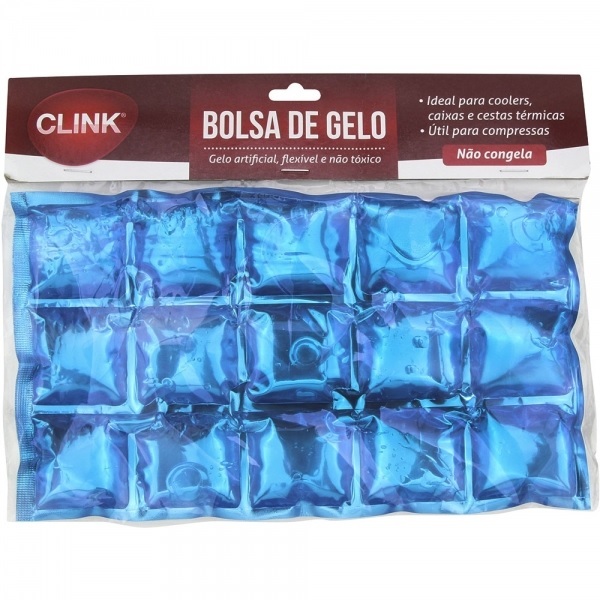 Bolsa De Gelo Gel 25x15CM Flexivel Com 15 Cubos Pa