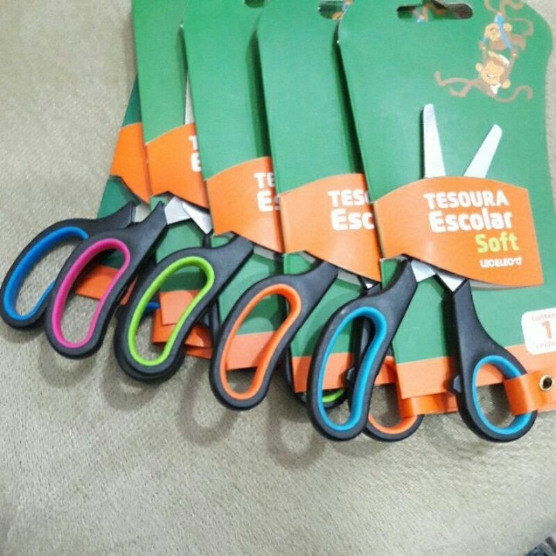 Tesouras Coloridas 14Cm Infantis Praticidade Itens