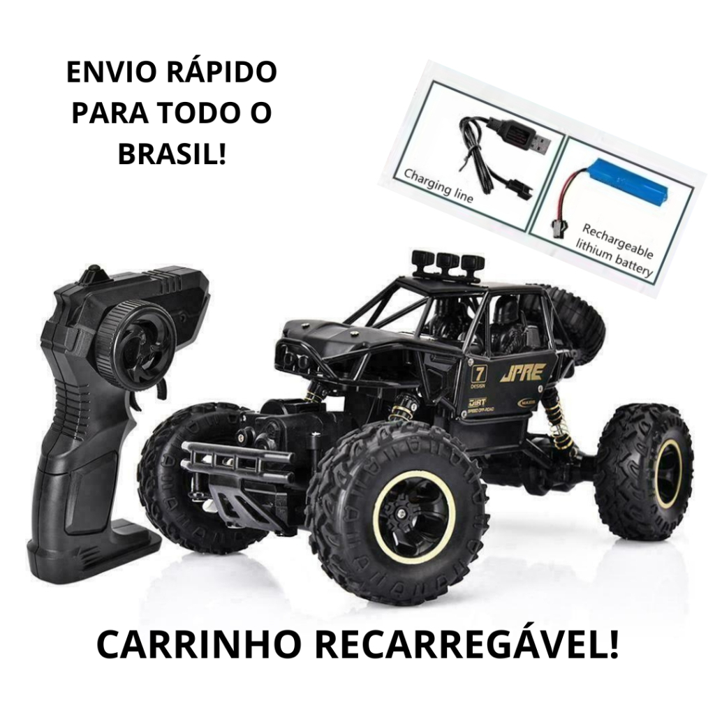 Carrinho de Controle Remoto Jeep Monster Truck Bri