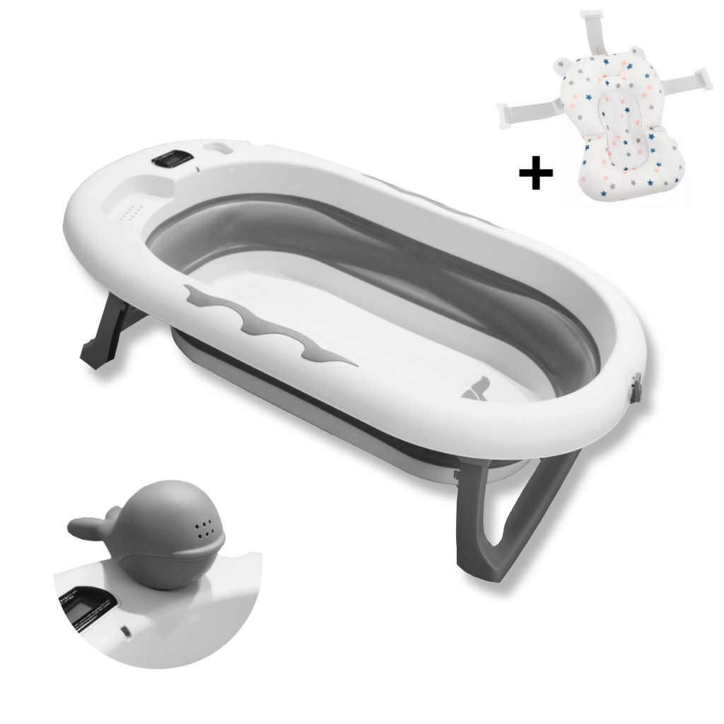 Banheira para banho bebe retrátil dobrável com t