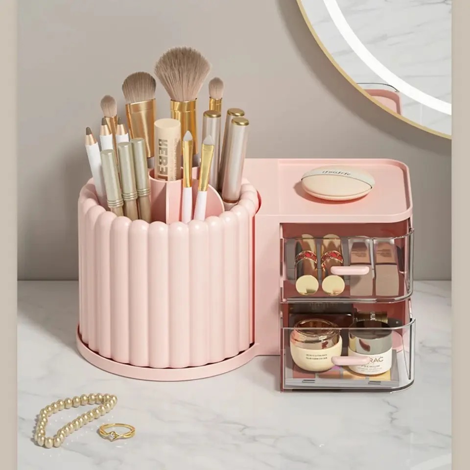 Organizador porta pincel ou caneta giratório 360 