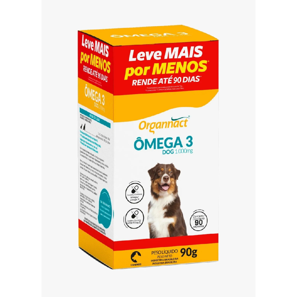 Ômega 3 Dog 1000Mg Suplemento Pra Cães 90g Ediç