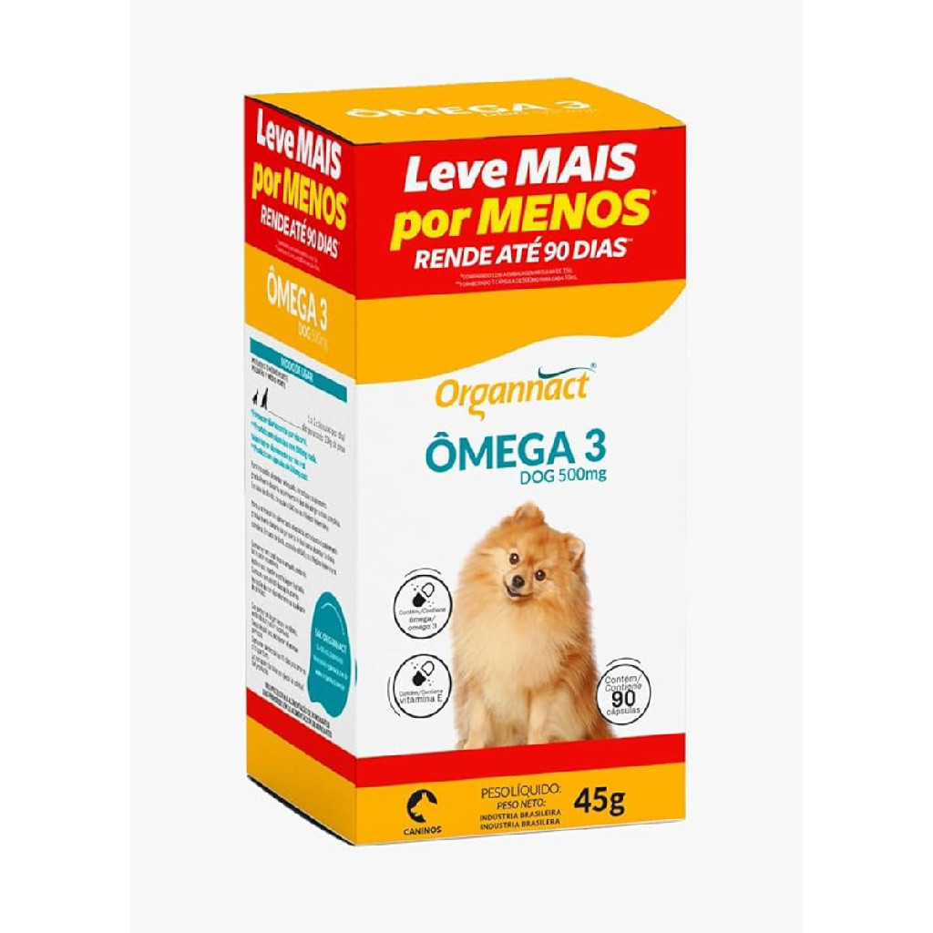 Ômega 3 Dog 500Mg Suplemento Pra Cães 45g Ediç�