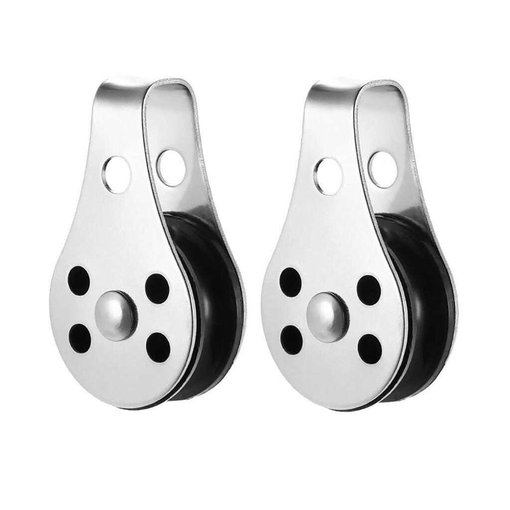 Kit 2 Roldana Polia Inox Nylon 25mm Caiaque Barco 