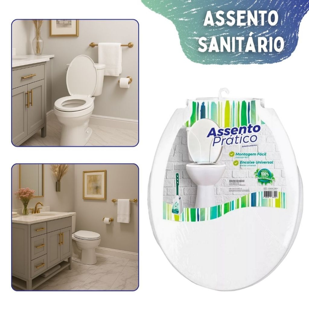 Assento Sanitário Oval (rendondo) com Tampa Unive