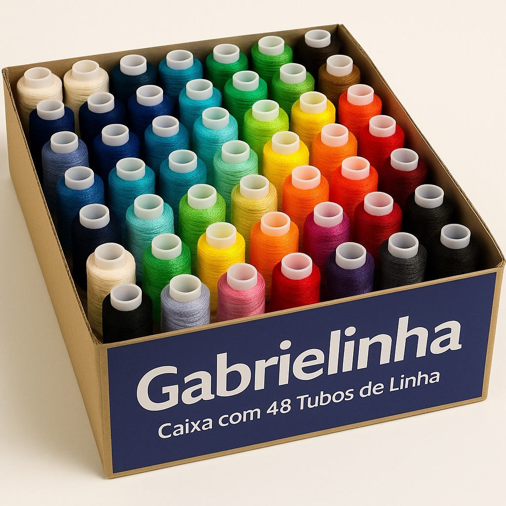 Kit com 48 Tubos de Linha Gabrielinha  100% Polié