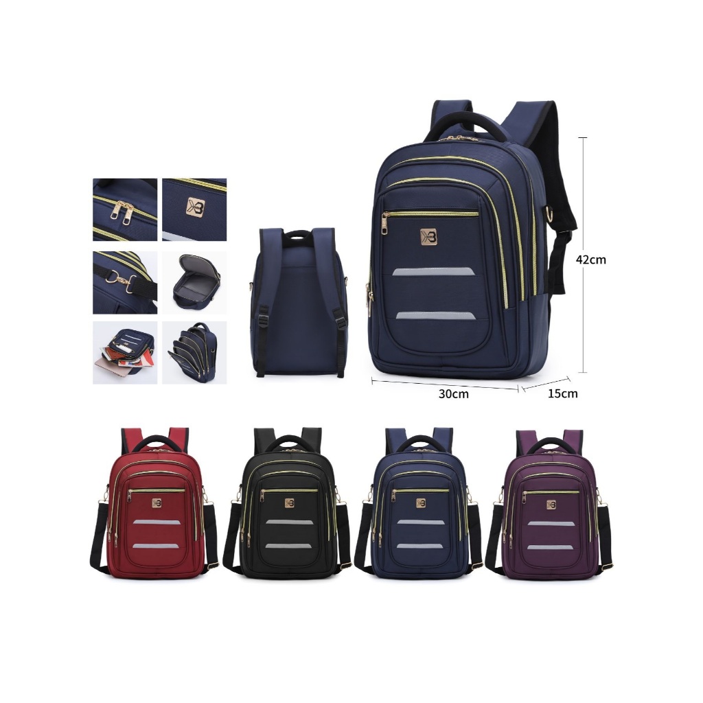 Mochila Notebook Faculdade Zíper Dourado Feminina