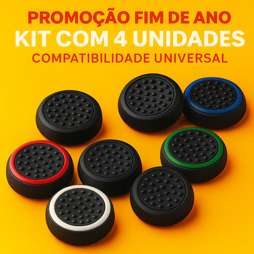 Kit com 4 grips de Silicone Botão Ps3 Ps4 Ps5 Xbo