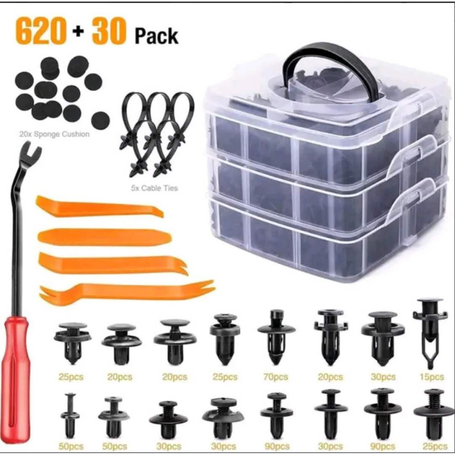 Kit 100 Presilha De Fixação Parachoque Parabarro