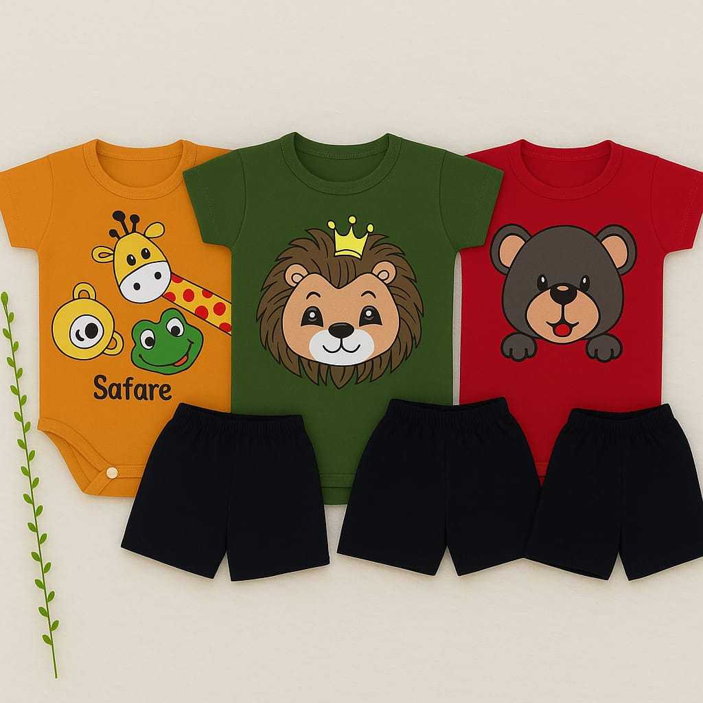 Body Bebê com Shorts Safari  Roupinha Infantil Es