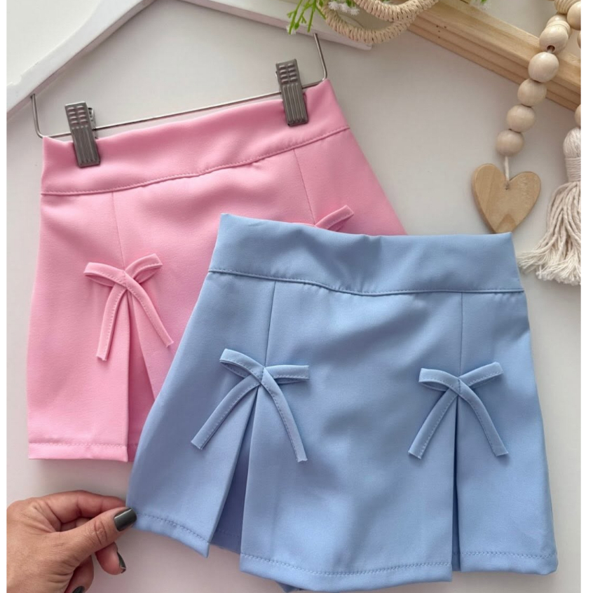 Short Saia Infantil Alfaiataria Menina  blogueirin